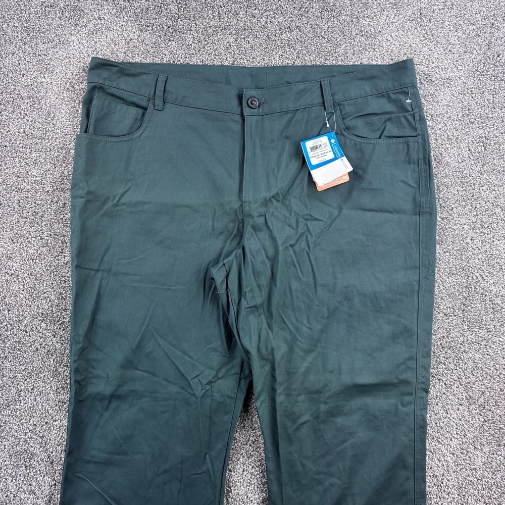 NWT Columbia Brownsmead Pants Mens 44x32 Green Cotton Five Pocket AM1524-379 - Picture 2 of 6